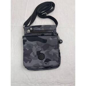 Kipling Camo Fog Eldorado Gray Black Crossbody Travel Bag